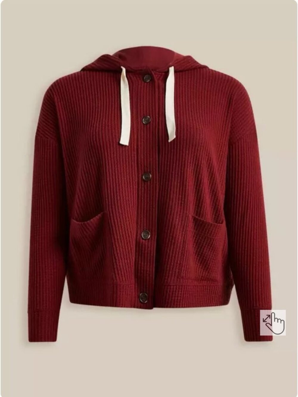 Torrid Super Soft Plush Waffle Hooded Button Front Lounge Cardigan Size 2(18-20)